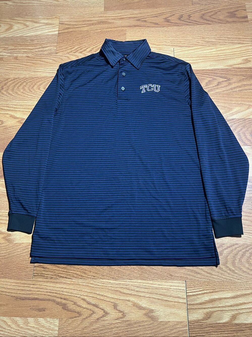 Footjoy TCU Texas Christian University Long Sleeve Polo Shirt Medium